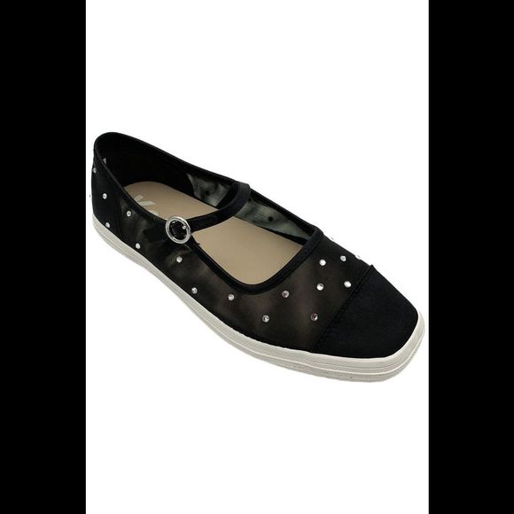 Keds Women's Square Toe Mary Jane Sheer Mesh Jewels Black - Medium - Picture 1 of 3